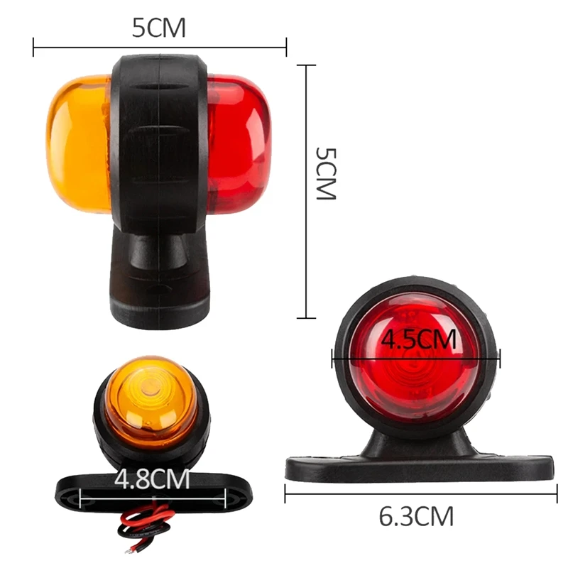 

2Pcs Truck Trailer LED Lamps 24V Car Side Marker Lights Warning Signal Side Marker Light