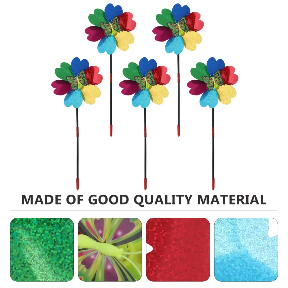 

5Pcs Garden Windmill Toys Children Pinwheel Plaything Cartoon Windmills