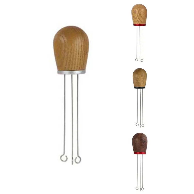 Игла с ручкой из массива дерева для темпера кофе дистрибьютор эспрессо