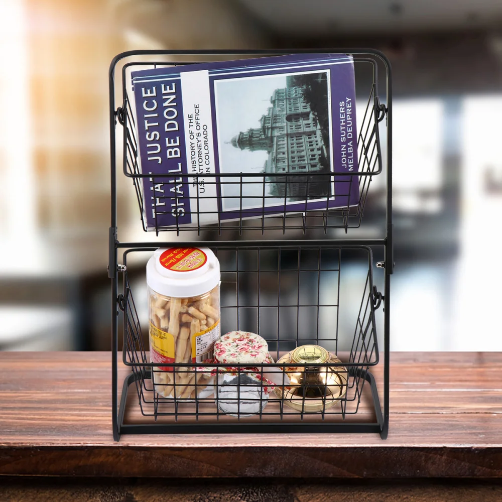 

1 Pc Two-layer Organizer Cosmetic Storage Rack Snack Storage Basket for Kitchen