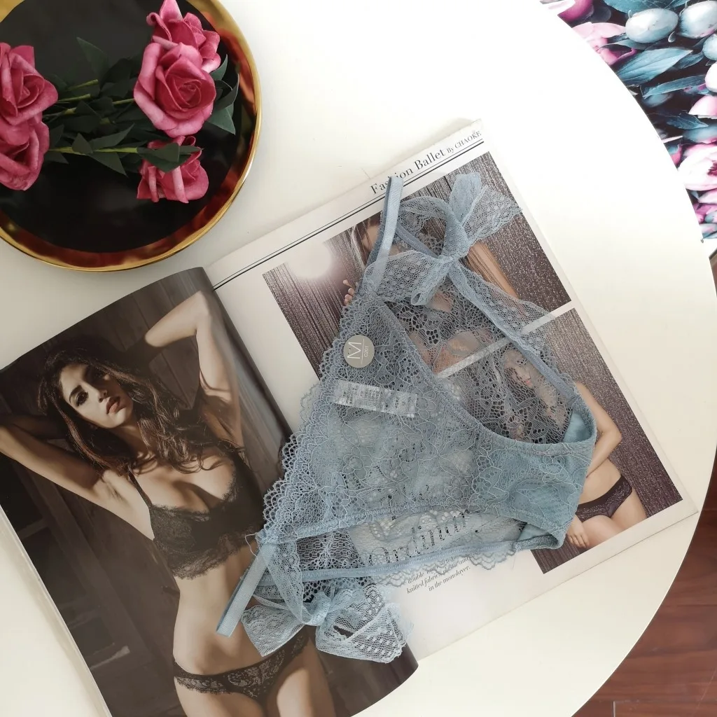 

Women's panties solid color cotton sexy lace Japanese cute thin tie bow Panties low waist breathable seamless Women's underwear