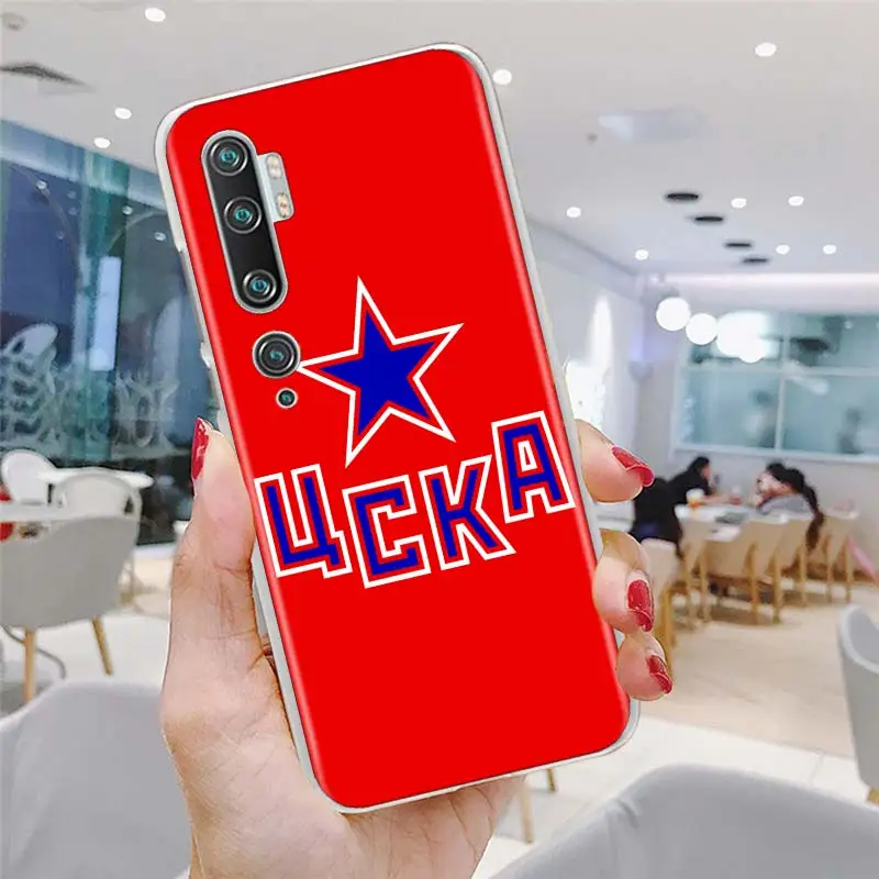 

Case for Xiaomi Mi 9 10 Lite 9T CC9E Note 10 Pro Poco X2 F2 X2 M3 X3 NFC Hard Cover PFC CSKA Moscow Football Team Phone Cases