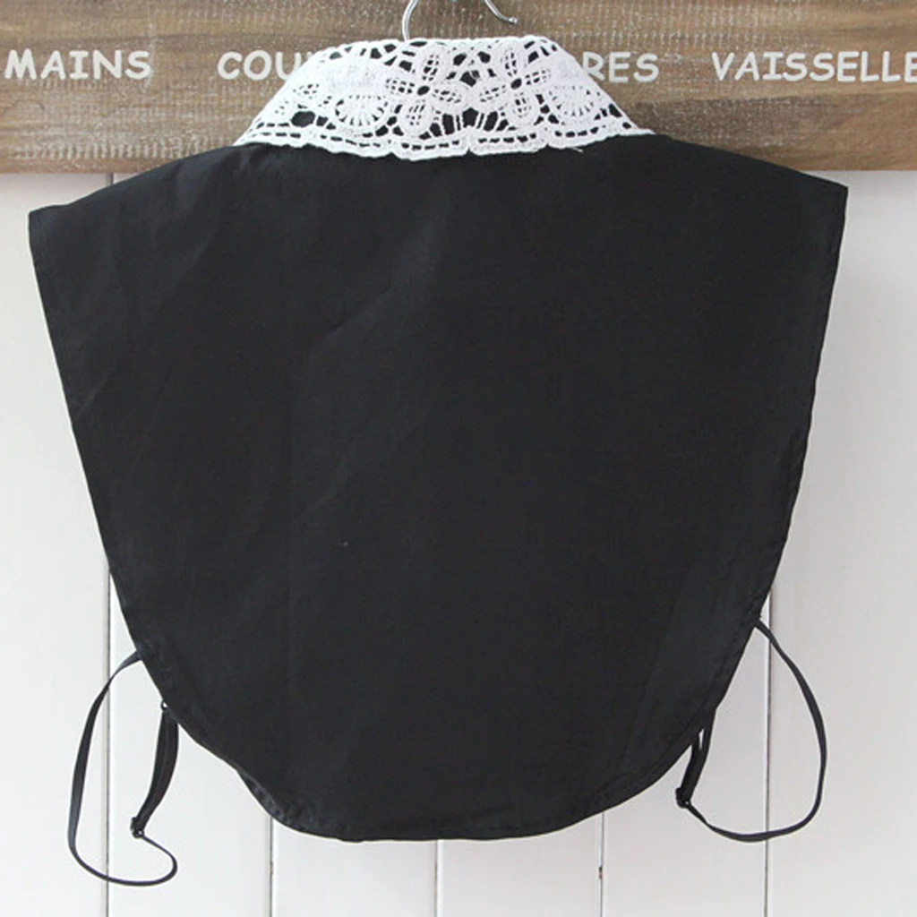 

Water-soluble Lace Fake Collar Detachable Half Shirt Blouse Black And White