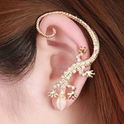 Новинка, преувеличенные серьги-геккон из сплава ящерицы, серьги-гвоздики для ушей, клипсы для женщин, Подарочные золотые Изящные ювелирные изделия в стиле панк, 2021