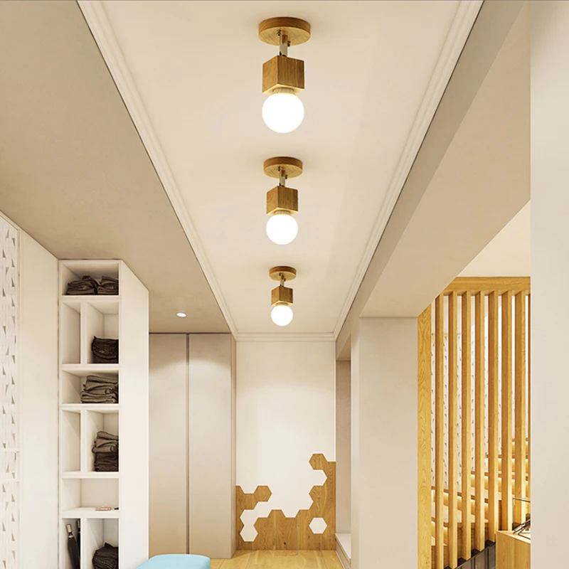 Современный настенный светильник деревянный светодиодный зеркальный передний