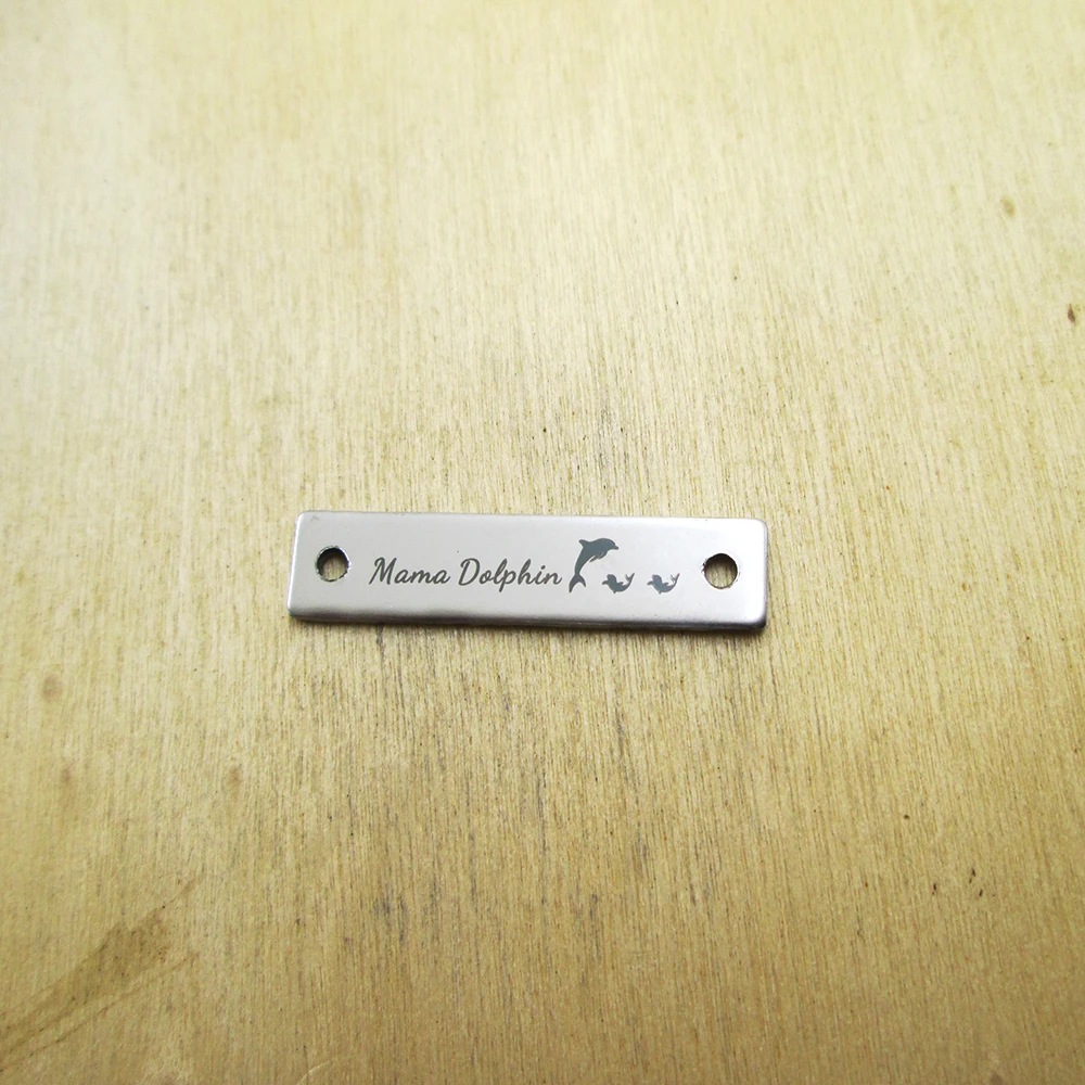 

10 шт./лот «мама», дельфин с 2 младенцами, 30*8 мм соединитель, подвески из нержавеющей стали с лазерной гравировкой, подвески «сделай сам»