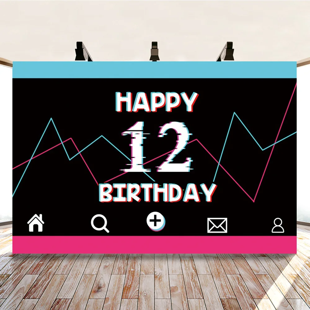 

Musical Symbol Tok Background For Photo Studio Beating Audio Frequency Birthday Party Photography Backdrop Photo Booth