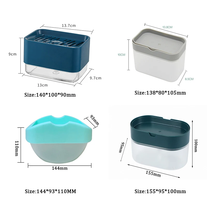 

Soap Pump Dispenser 2-in-1 Liquid Dispenser Container With Sponge Holder Hand Press Soap Organizer Home Kitchen Cleaner Tools