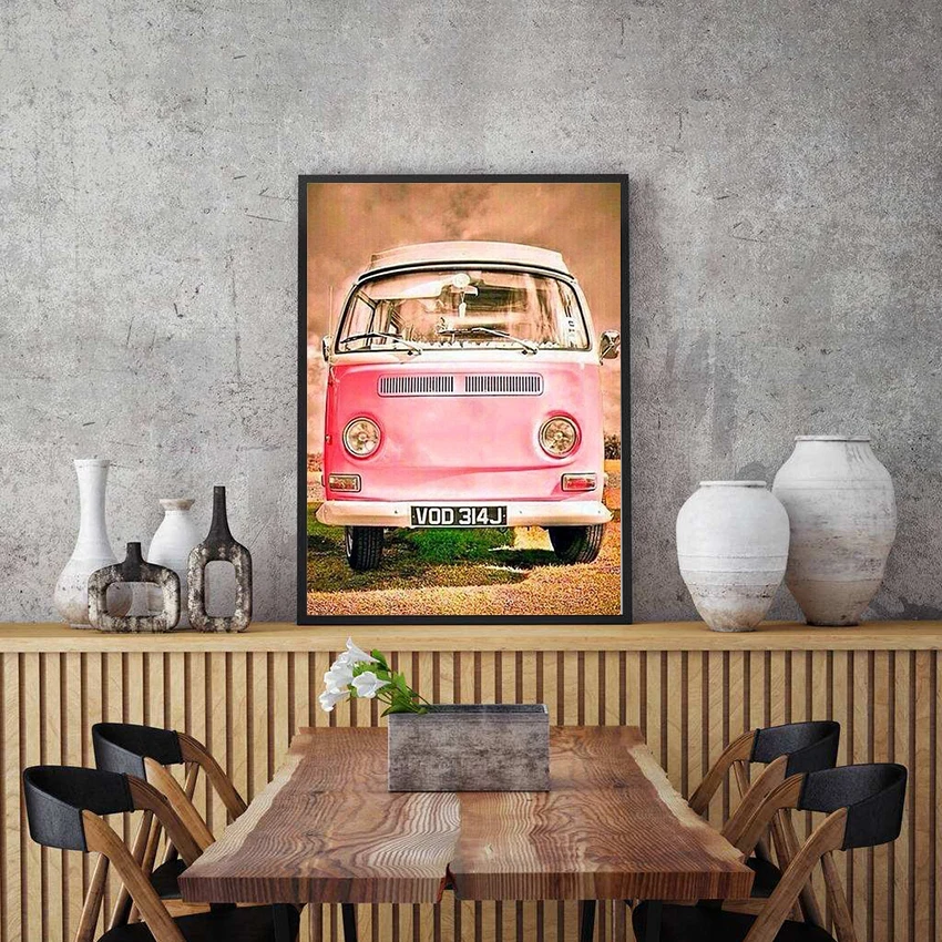 

5D Diy Religious Art Decoration Pink Car Painting Square Diamond Round Diamond Cross Stitch Customizable Wall Art Decor