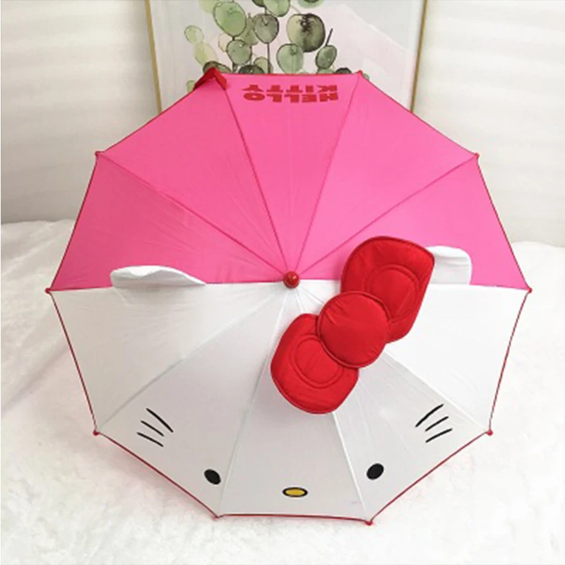 Детский Полуавтоматический зонт в стиле аниме креативный милый Зонт с длинной