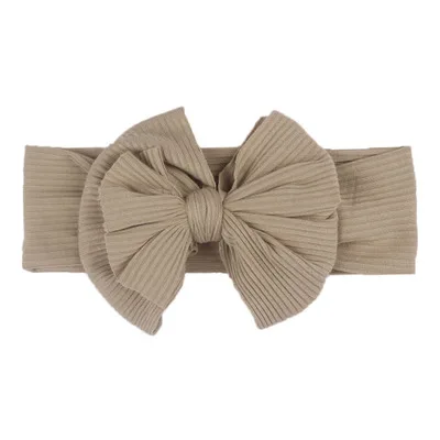 Детская Мягкая нейлоновая повязка на голову с большим бантом и цветочным принтом