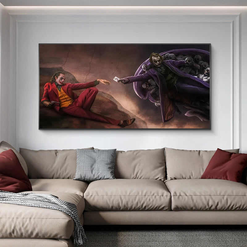 

Classic Clown Figure Canvas Painting Funny Movie Clown Skull Posters and Print Picture for Living Room Home Wall Decor Paintings