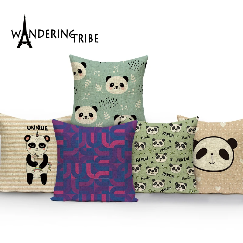 

Чехол в стиле панды для подушек, декоративные наволочки, диванная подушка с животным принтом, подушка для дивана, чехлы на подушки для дома ...