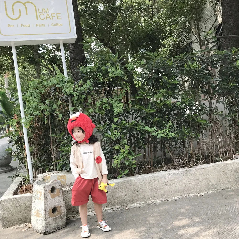 Tonytaobaby/Новая зимняя детская одежда для мальчиков и девочек хлопковая шляпа для маленьких девочек с мультяшным принтом