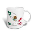 Мексиканский Флаг в контурной карте и письма для Мексики. Керамическая кружка, 11 унций, разноцветная