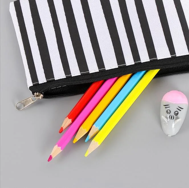 1 шт./лот классическая черная и белая сумка-карандаш из ткани Оксфорд на молнии