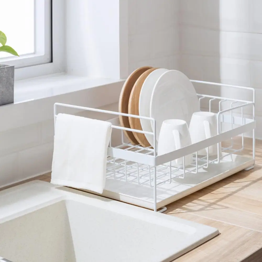 

Kitchen Restaurant Dish Drainer Drying Rack Holder Plates Cup Tableware Bowl Shelf Classify Storage Basket