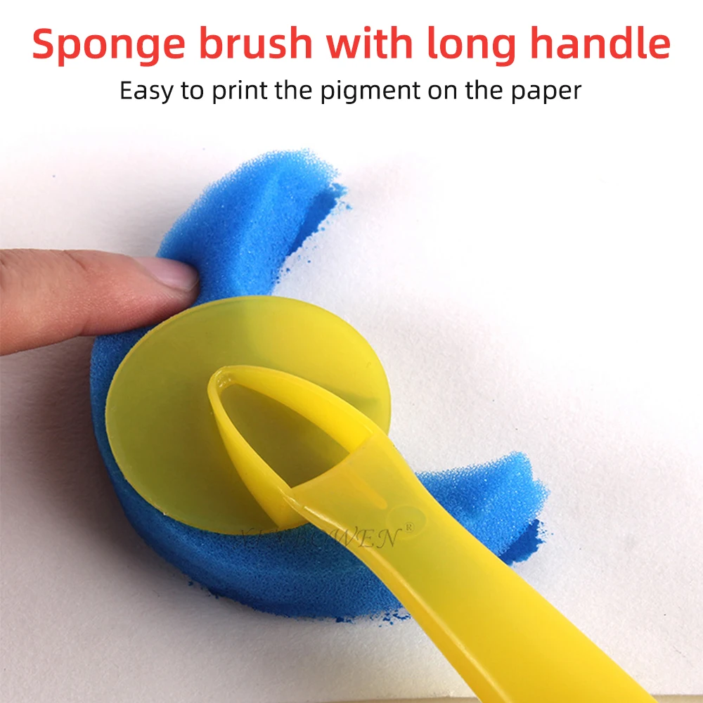 

Children Paintbrushes Washable Paint Brushes Sponge Painting Brush Set for Toddler Kids Early DIY Learning Toys Art Supplies
