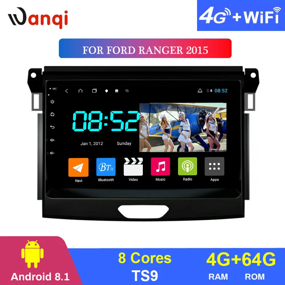 Android 8 1 автомобильный DVD 1din мультимедийная система Navi для Ford Ranger 20015 Автомобильный
