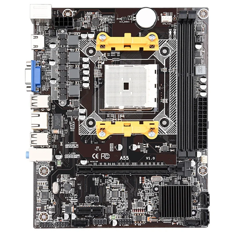 Для AMD A55 FCH гнездо FM1 материнская плата микро M ATX 16 Гб 2 DDR3 VGA HDMI DVI PCI Express X1 для A8 A6 A4 E2