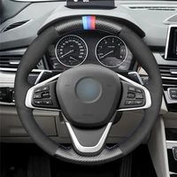 diy anti slip wear resistant steering wheel cover for bmw f45 f46 x1 f48 x2 f39 2 series 2014 2021 car interior decoration