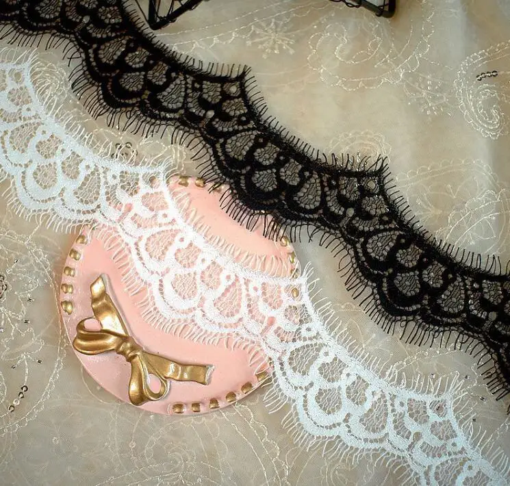 

3M/lot Soft Eyelash Lace Trim Black White Dress Decoration DIY Crafts Sewing Lace Trimmings For bra lingerie Clothes