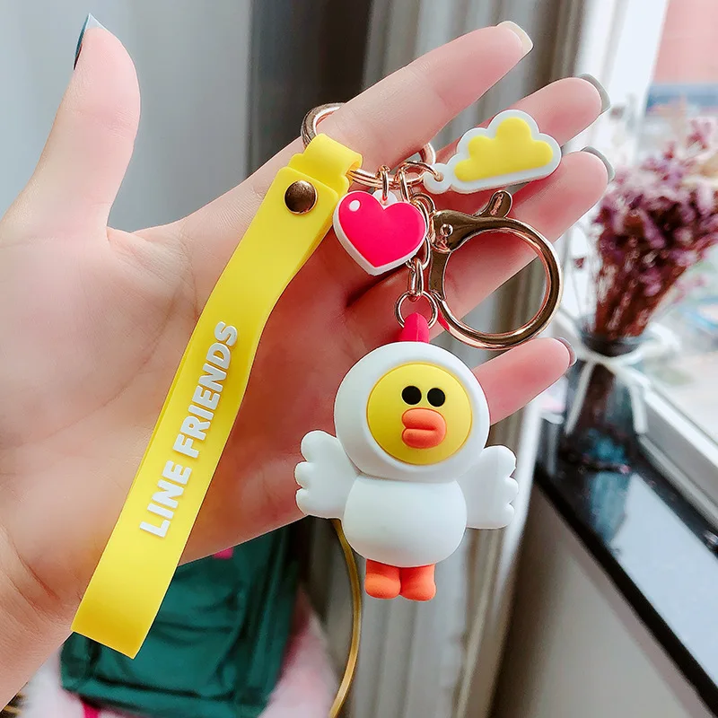2020 Новая серия мультяшных джунглей Лисичка белая утиная цепочка ключей милый