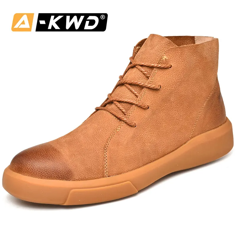 

Winter Men Boots PU Outdoor Snow Ankle Boots High Top Sneakers Male Lace Up Anti-slip Booties Plus Size 38-47 Zapatos De Hombre