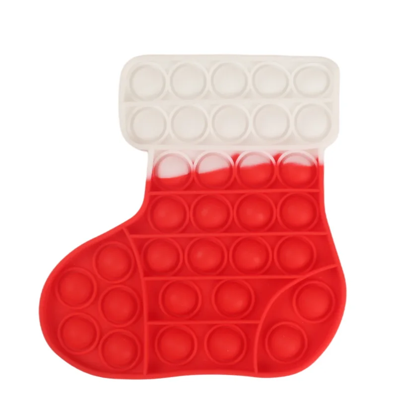 

Red Christmas Socks 2021 Pop Bubbles Fidget Toys for Kids Anti Stress Relief Toy Adults Xmas Sensory Autism Adhd Depression New