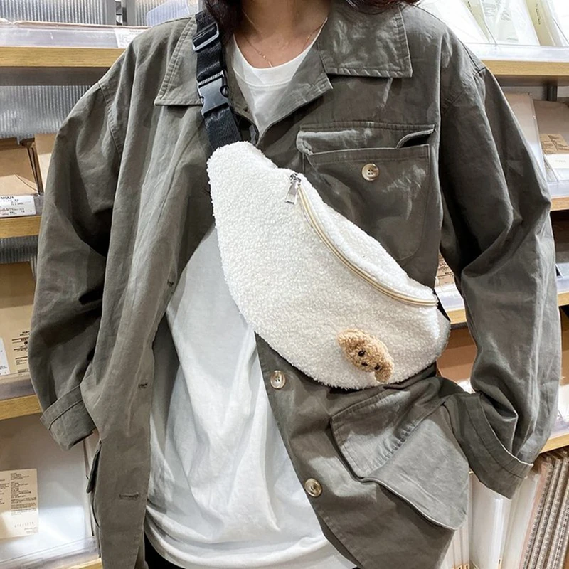 Милая Повседневная Женская поясная сумка модные плюшевые поясные сумки банан