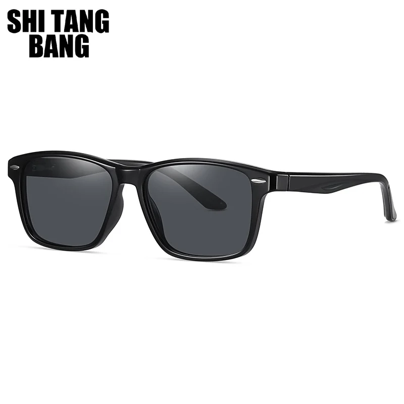 

New Polatized Sunglasses For Men Fashion Rice Nails Square Frame Eyeglasses Brand Designer Driving Classic Sun Glasses UV400