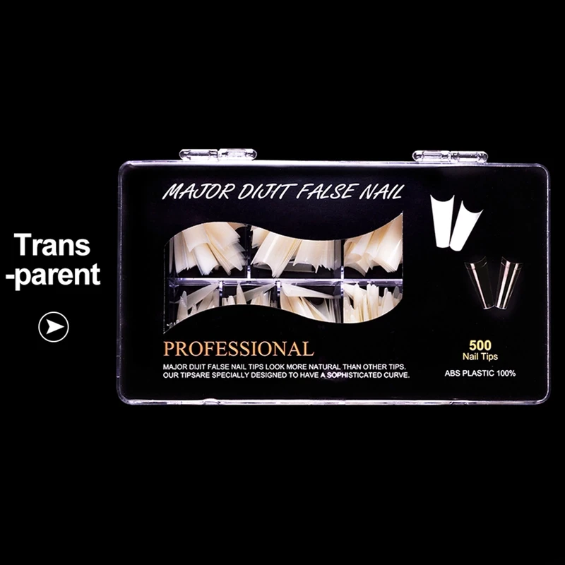 

500pcs/box Full Cover Fake Nail Artificial Long Ballerina Natural False Coffin Nails Art Tips Manicure Tool DIY Nail Tools