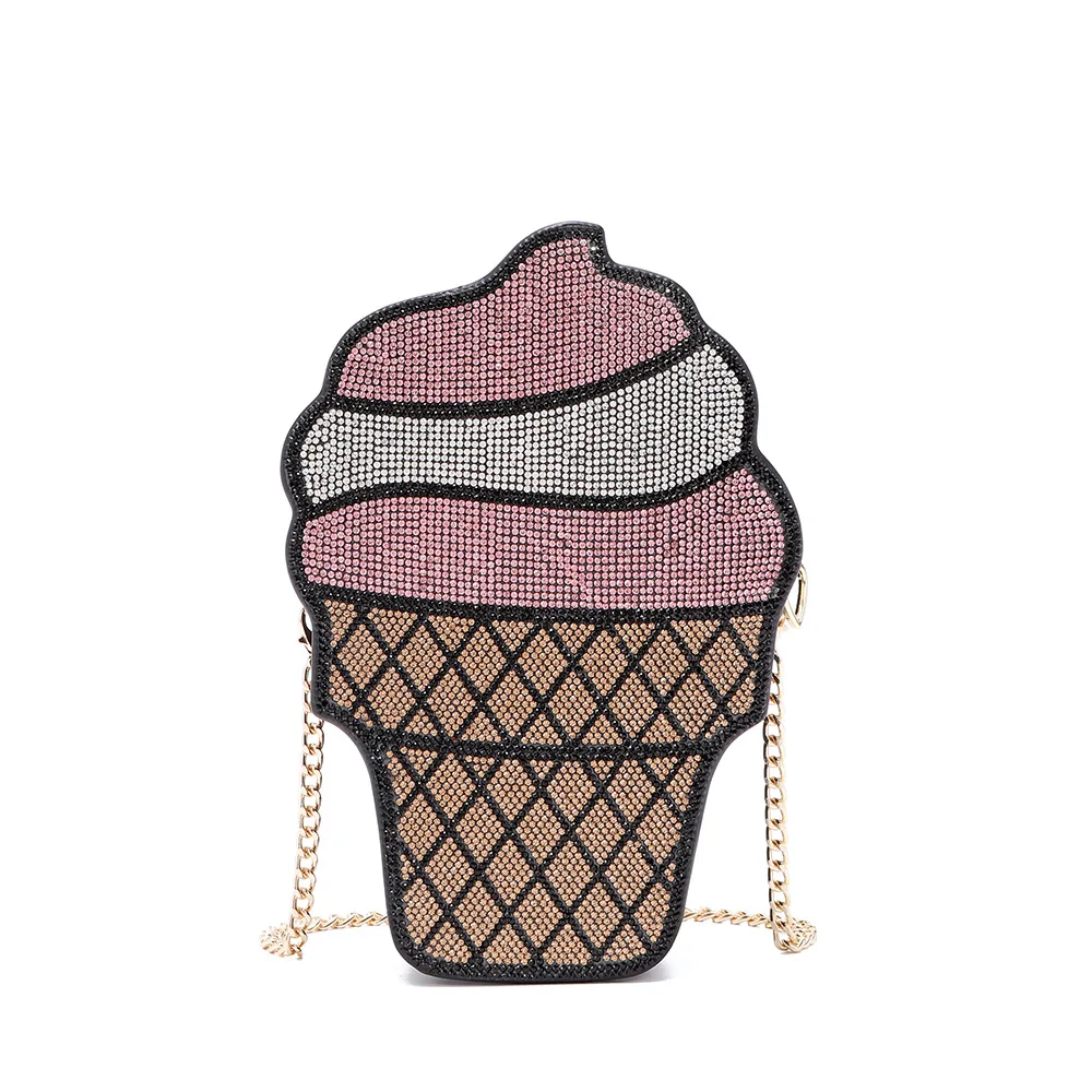 

Bag For Women Diamonds Ice Cream Bag evening Clutch Purse Women Fashion Mini Chain Shoulder Bags Female Clutches Pouch