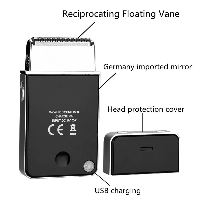 Kemei мини электробритва для мужчин USB беспроводной триммер бороды портативная