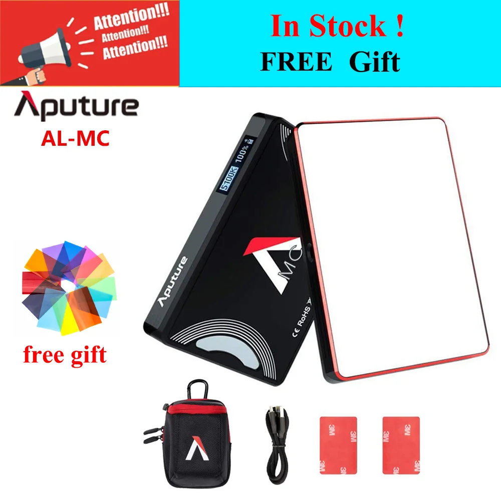 Aputure AL-MC 3200 K-5600 K портативный светодиодный светильник w RGB камера видео светильник TLCI/CRI 95+ светильник для видеосъемки ing AL MC мини-светильник