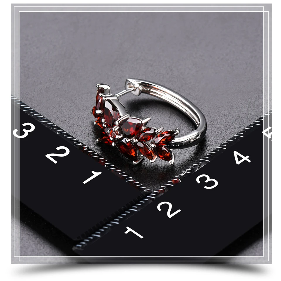 Hutang 7.19ct настоящий гранат женские серьги клипсы, 925 пробы серебро натуральный красный драгоценный камень изящные элегантные ювелирные изделия Новое поступление подарок