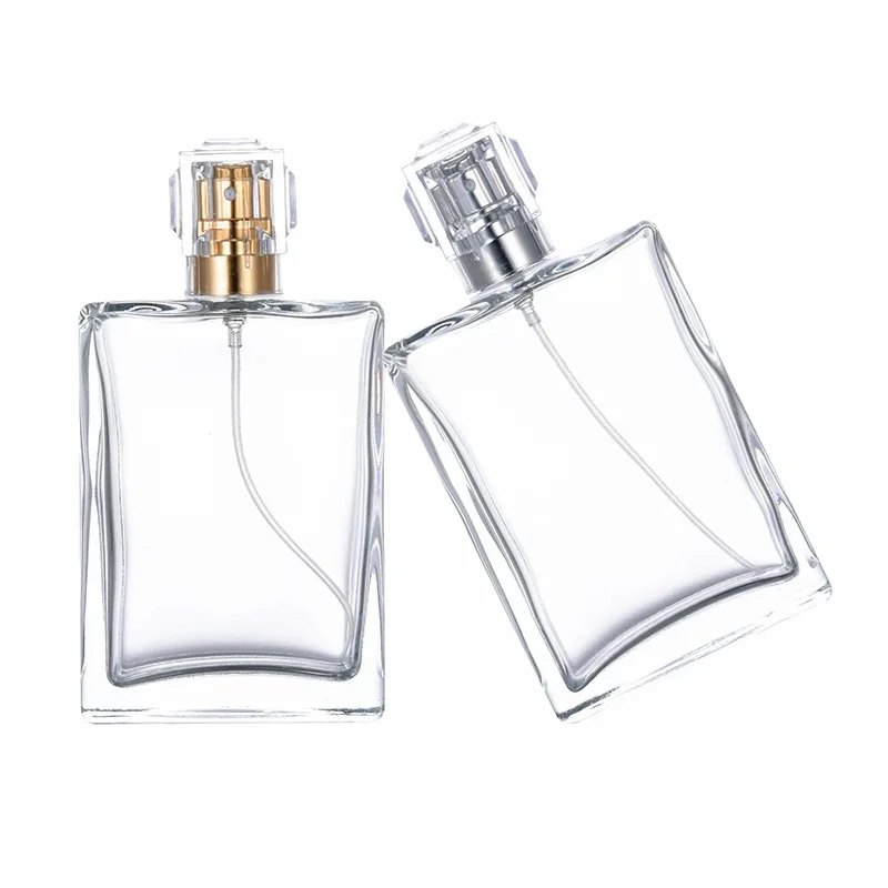 

Empty Clear Glass Perfume Bottle 30ml 50ml 100ml Gold Silve Spray Pump Portable Travel Cosmetic Packing Refillable Vials 6pieces