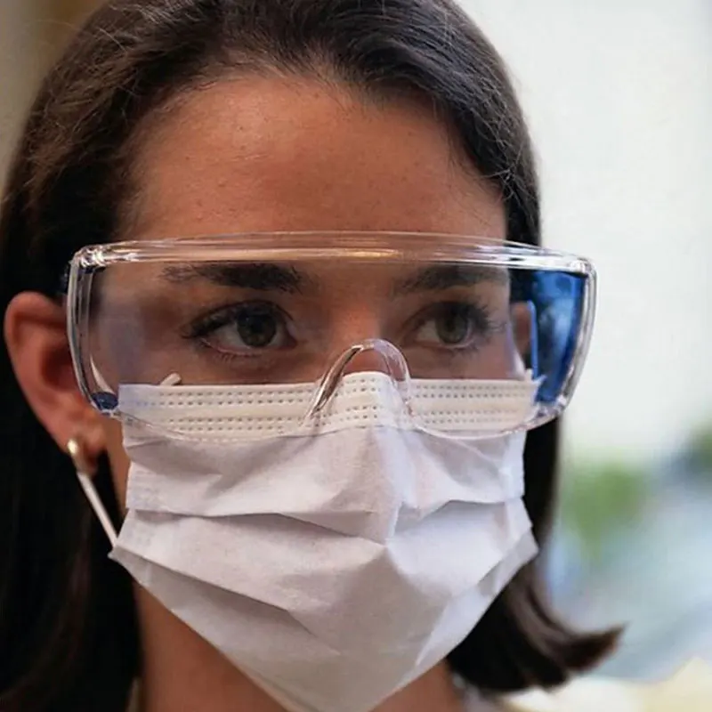 Защитные очки антивирусные антизапотевающие ветрозащитные прозрачные с защитой