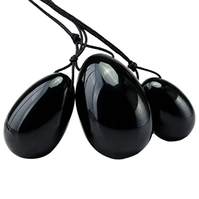 Obsidian Yoni массаж яичек Stone Stick с веревкой женские тренировочные яйца для мышц