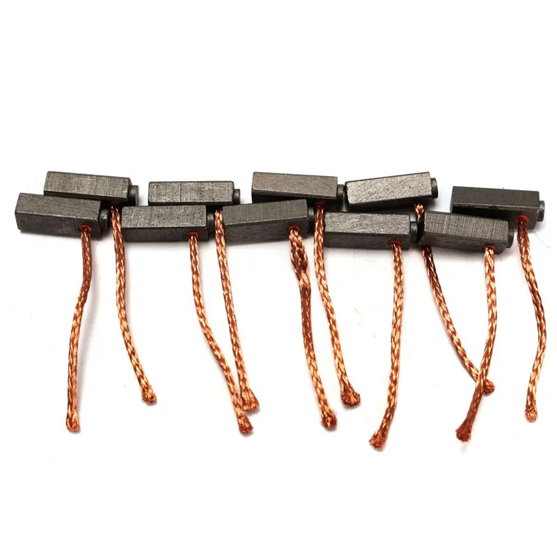

10pcs/Set 5mm x 6mm x 14mm Carbon Brushes Wire Leads Generator Motor Brush For Generic Electric Motor Replacement