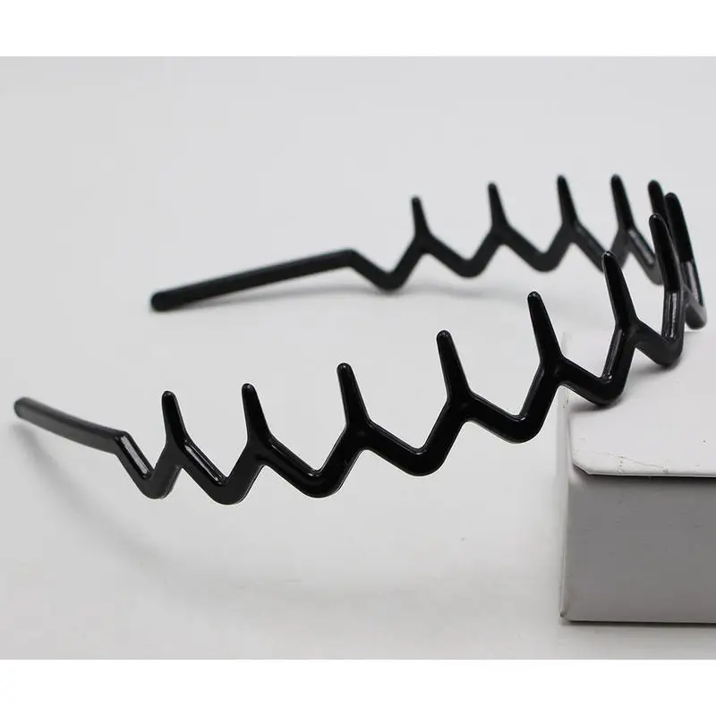 1 шт. модный волнистый Мужской Женский унисекс черный ободок для волос повязка на