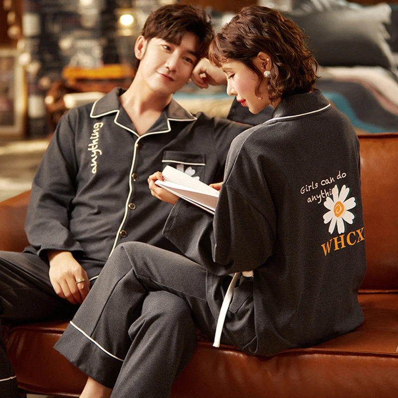 

Пижамный комплект SLPBELY для пар, японские парные пижамы с V-образным вырезом и длинным рукавом для мужчин и женщин, одежда для сна