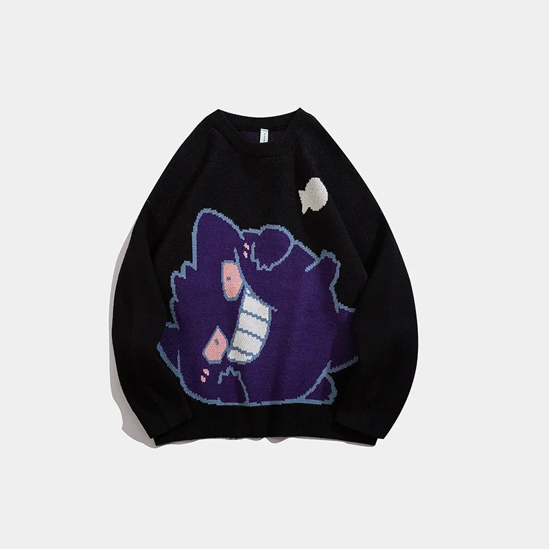 

SEVEYFAN Men's Cartoon Ducks Sweaters Harajuku Oversize Knitwear Couples Casual Cotton Pullover