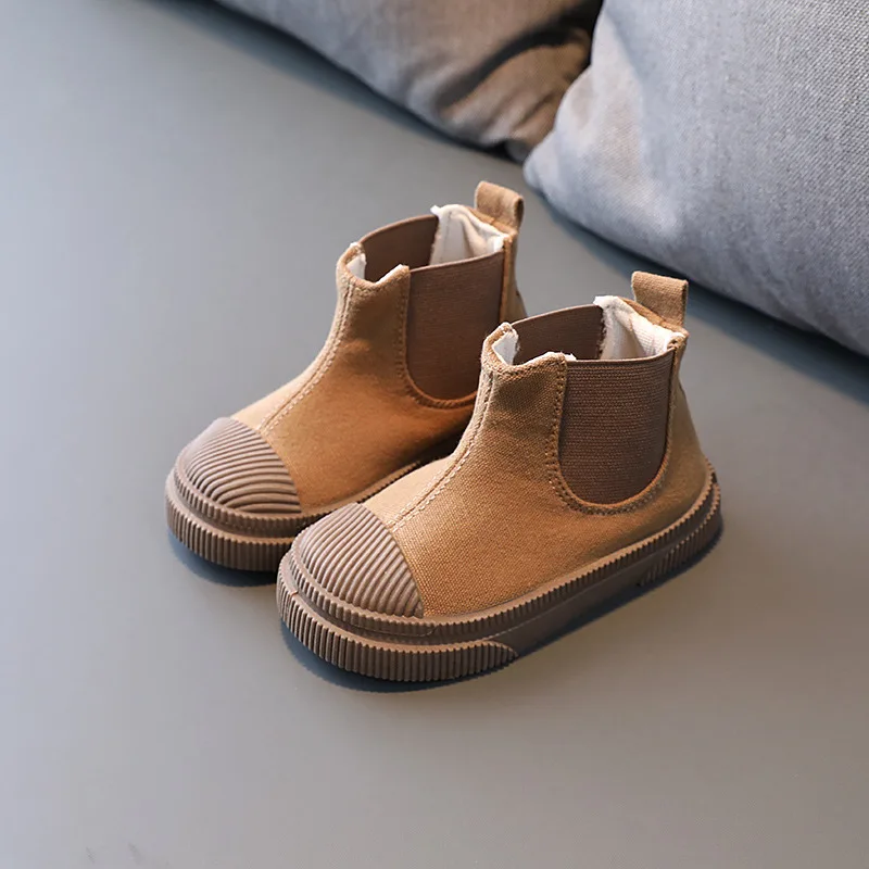 Ботинки парусиновые средней длины для мальчиков и девочек | Детская одежда обувь