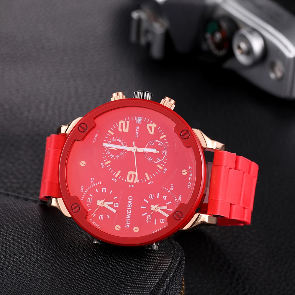 Часы мужские кварцевые в стальной полосе с хронографом и разными часовыми