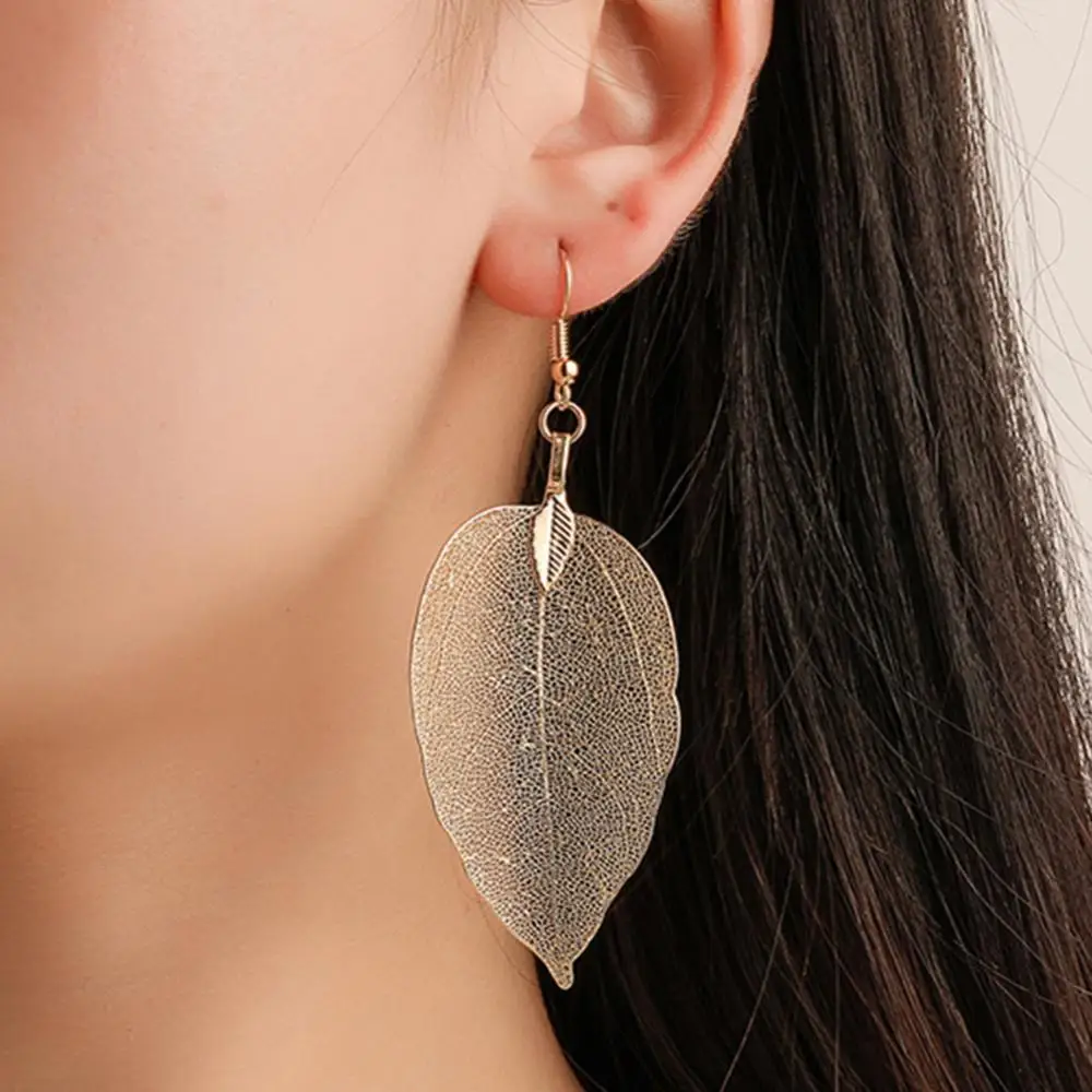 

Hot Sales!! Vintage Party Hollow Leaf Drop Dangle Women Statement Hook Earrings Jewelry