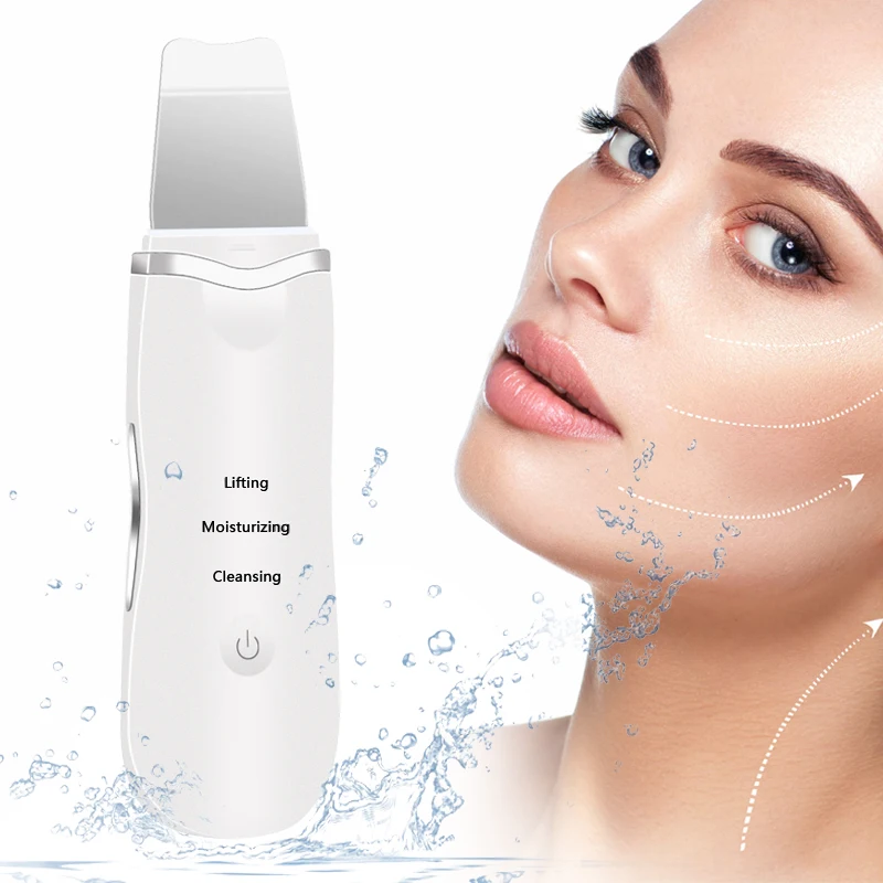 

Ultrasonic Skin Scrubber Deep Cleaning Face Scrubber Vibrating Facial Cleansing Skin Spatula Peeling Beauty Instrument Device