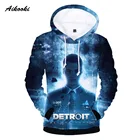 Толстовка МужскаяЖенская с длинным рукавом, свитшот с 3D принтом из игры в хип-хоп Детройт: стать человеком, в стиле Харадзюку, весна