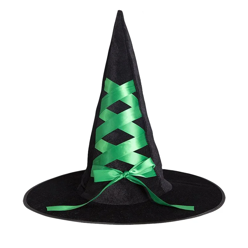 

Ribbon Wizard Hat Party Adult Women Witch Hats Props Masquerade Cosplay Costume Accessories Halloween Fancy Dress Decor