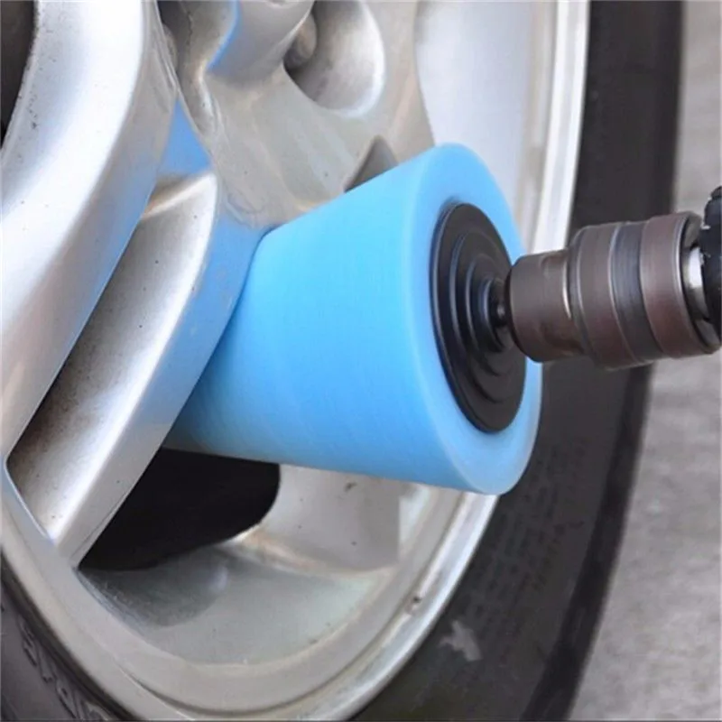 Useful Car Polishing Burnishing Foam Sponge Tyres Wheel Hub Tool Machine Cone-shape Disk Auto Storage Accessories Dropship | Автомобили и